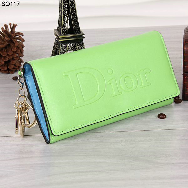 dior wallet calfksin leather 117 green&blue - Click Image to Close